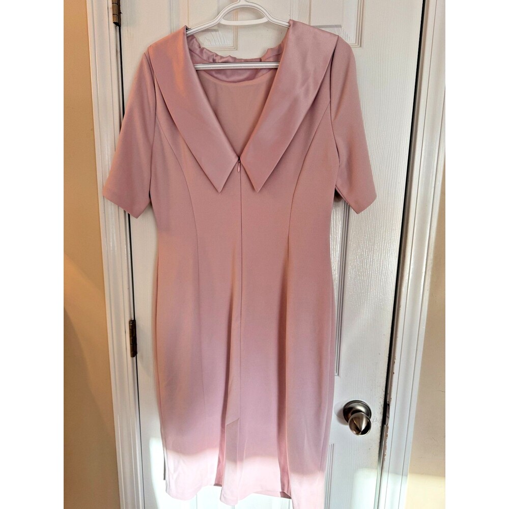 White House Black Market Blush Midi Sheath Dress with Cowl Neck - Picture 7 of 9
